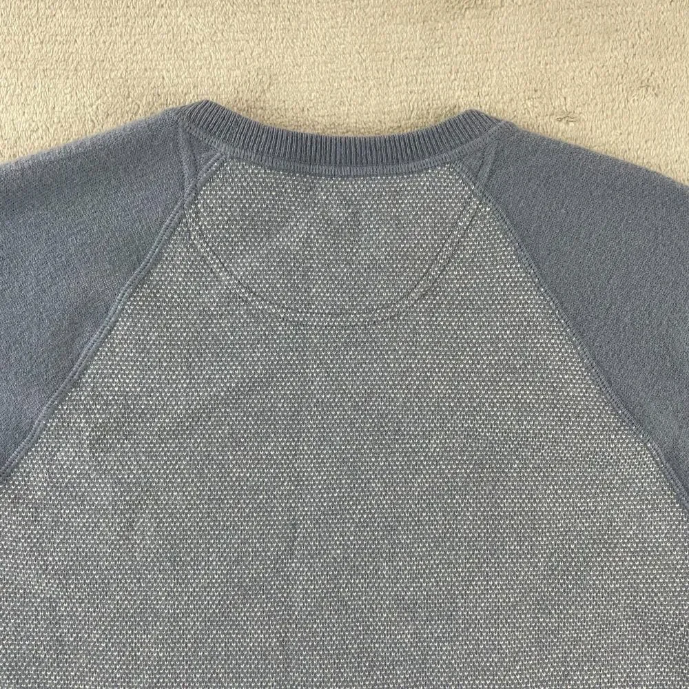 VINCE Birdseye Crewneck Sweater Men Small Blue Wool Cashmere‎ Blend Designer LS